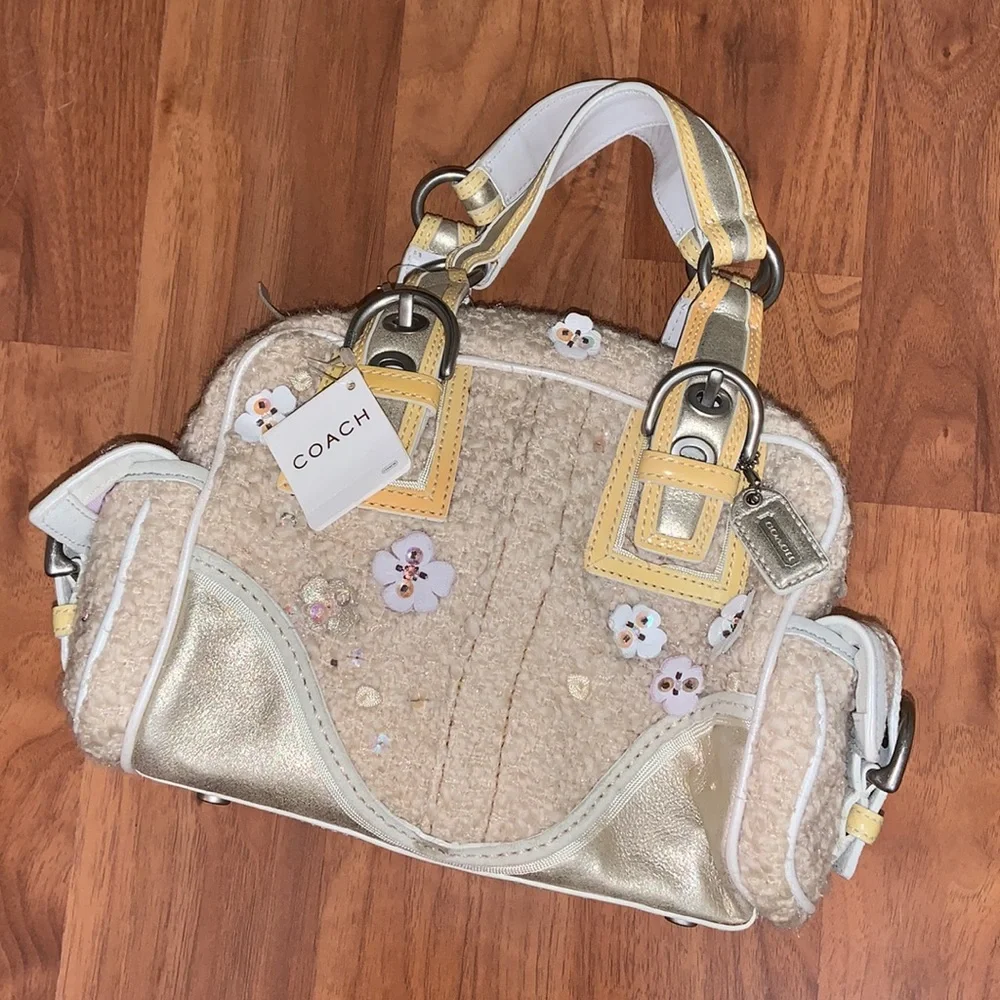 NWT Coach Tweed Mini Soho Rogue Boston Bag